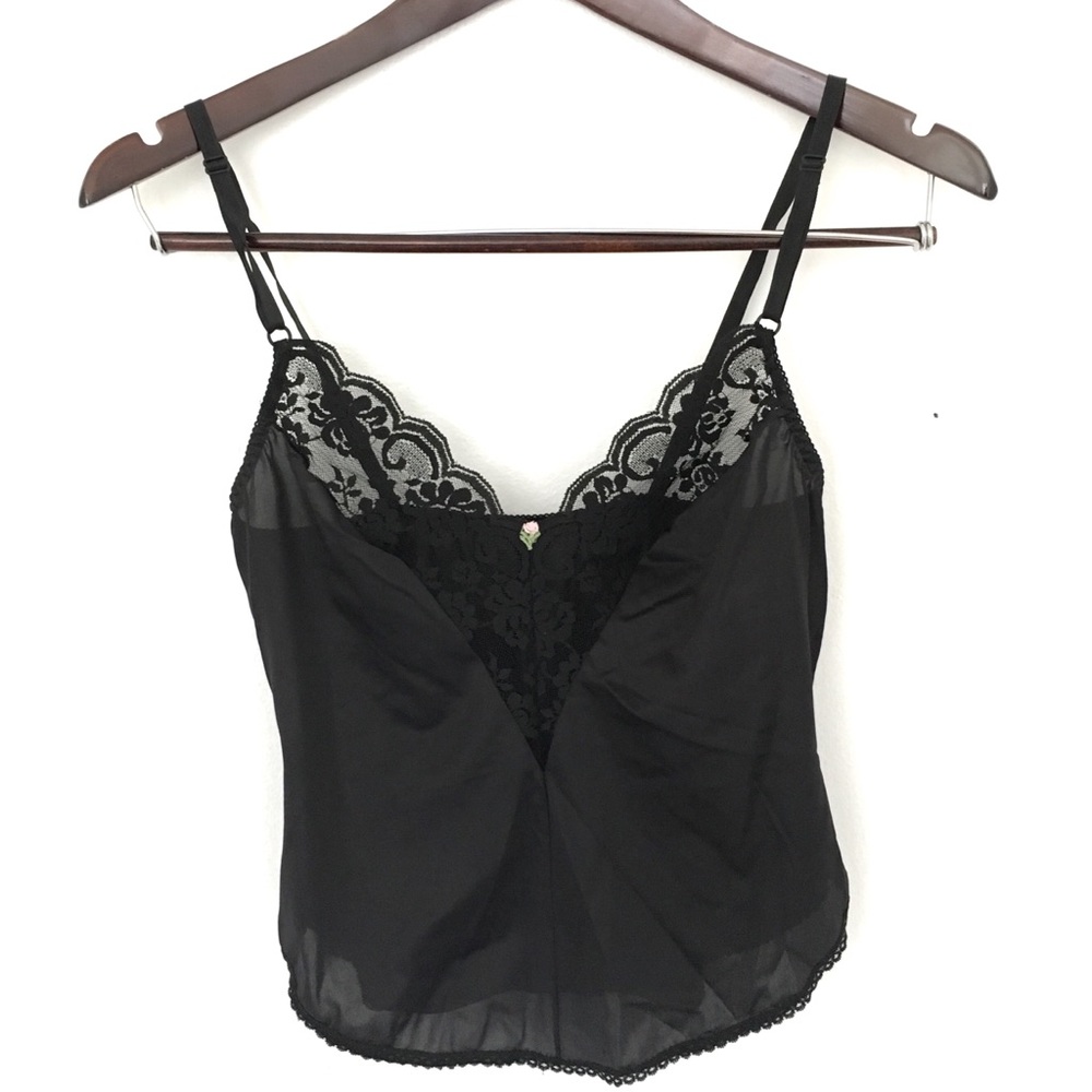Vintage 80s black silk top